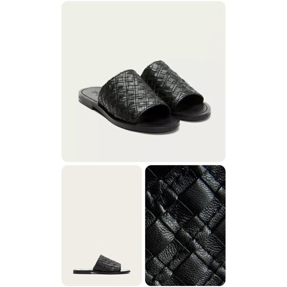 Frye Soft Leather Woven Robin Slides / Sandals MSRP $178! NEW IN BOX 6.5